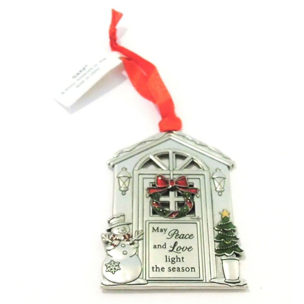 Ganz Pewter Metal House Christmas Ornament May Peace & Love Light The Season